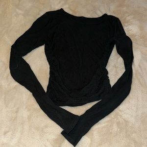 Alo Yoga Ruched Long Sleeve Crop Top